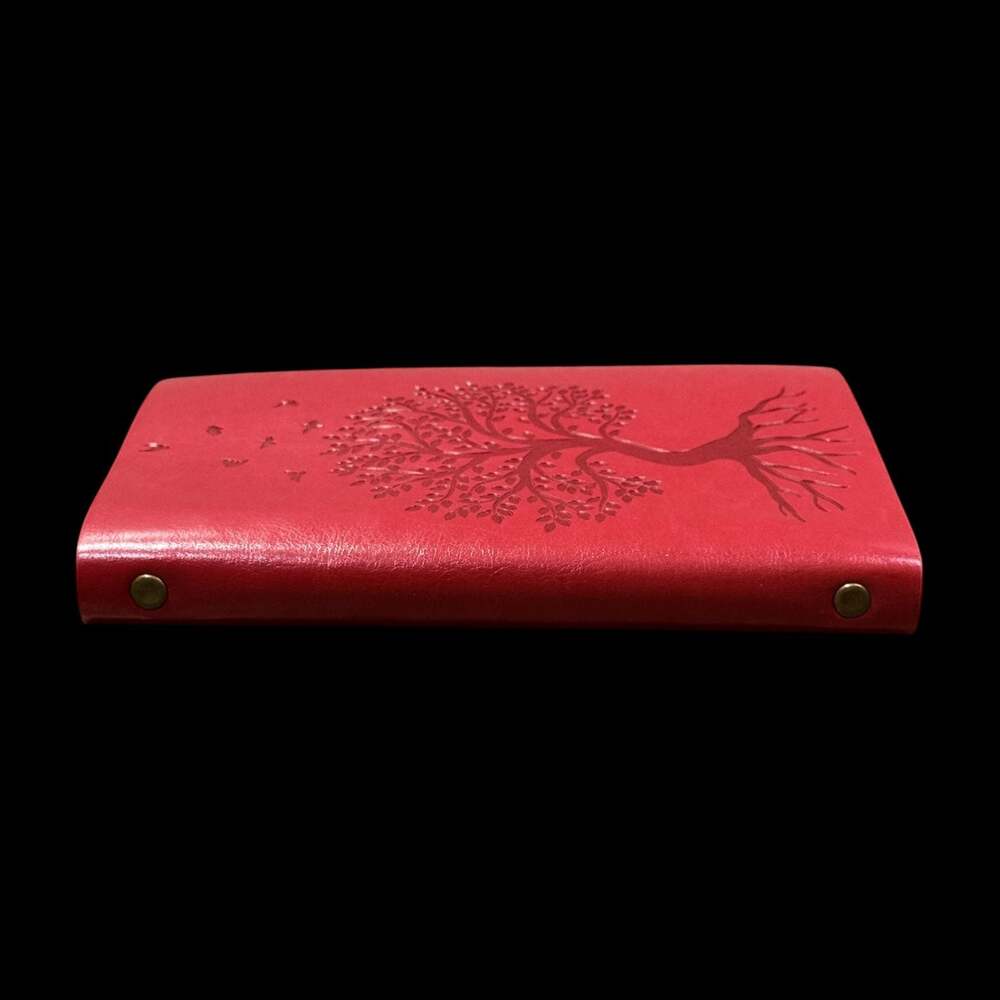 A5 Tree of Life Embossed Red PU Leather Refillable 6-Ring Binder Journal - Picture 5 of 5